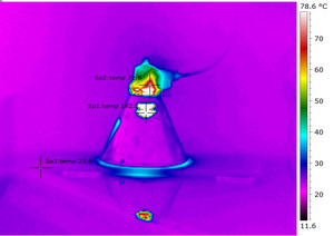 162 °C Above the bulb
72,0 °C Lamp base
23,6 °C Left side from the lamp