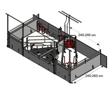 1. Lösung mit hohen Pfosten:
Kompatibel für Buchten 240-245 cm C/C.